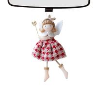Christmas Tree Angel Girl Ornament, Plush Hanging Decor with Lanyard for Window Door Display, Cloth Cute Keepsake Doll for Farmhouse Restaurant, Holiday Accent Gift, 10x17cm