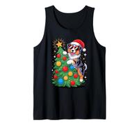 Christmas Tree Australian Shepherd Sunglasses Aussie Dog Débardeur