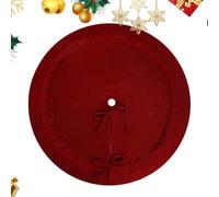 Christmas Tree Base Cover - Round Bohemian Knitted Rug with Charming Bow | Decorative Holiday Tree Mat for a Warm Seasonal Display | Living Room Bedroom Family Gathering Winter Party Home Festival