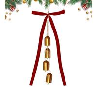 Christmas Tree Bows - Large Rustic Ornaments with Cow Bells, Perfect Tree Topper and Holiday Decoration for Indoor and Outdoor Use on Wreaths,Perfect Festive Gift Option, 23.62x12.6 inches