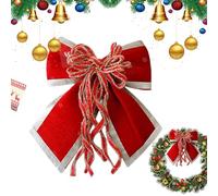 Christmas Tree Bows - Satin Ribbon | Gift Bow with Holiday Functions, Tree Ornament with Party Usage, Christmas Ribbon Bow, Large Satin Ribbons or Wreath Fireplace Wall Door Indoor Outdoor Home
