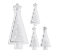 Christmas Tree Candle Mold - 4 Piece Silicone Tealight Holder Mould for Festive Crafts, Easy Release Flexible Design with Material, Crafting Molder for Home Studio Projects Holiday Decorations