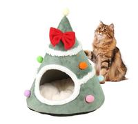 Christmas Tree Cat Bed - Cold Weather Furniture | Christmas Pet Tree House Cat Nest |Trees Cats Beds | Warm Winter Pet Bed with Removable Mat for Small Medium Large Breeds Living Room Bedroom