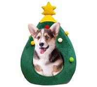 Christmas Tree Cat House, Cozy Cotton Wool Pet Bed for Cats, Indoor Portable Tent Cave Nest for Kittens and Small Animals, Available in Sizes, 48x40x40cm and 60x42x40cm