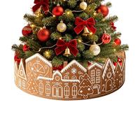 Christmas Tree Collar Gingerbread - House Design Bottom Stand Cover with