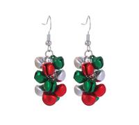 Christmas Tree Dangle Earrings Star Ear Drop Stud Red Green Beads Charm Cute Ornament Dangling Earrings Christmas Dangle Star Spiral Xmas Tree Earring Gifts