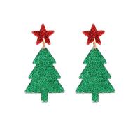 Christmas Tree Dangle Earrings Star Ear Drop Stud Red Green Beads Charm Cute Ornament Dangling Earrings Christmas Dangle Star Spiral Xmas Tree Earring Gifts