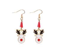 Christmas Tree Dangle Earrings Star Ear Drop Stud Red Green Beads Charm Cute Ornament Dangling Earrings Christmas Dangle Star Spiral Xmas Tree Earring Gifts