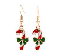 Christmas Tree Dangle Earrings Star Ear Drop Stud Red Green Beads Charm Cute Ornament Dangling Earrings Christmas Dangle Star Spiral Xmas Tree Earring Gifts