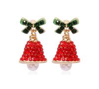 Christmas Tree Dangle Earrings Star Ear Drop Stud Red Green Beads Charm Cute Ornament Dangling Earrings Christmas Dangle Star Spiral Xmas Tree Earring Gifts