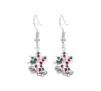 Christmas Tree Dangle Earrings Star Ear Drop Stud Red Green Beads Charm Cute Ornament Dangling Earrings Christmas Dangle Star Spiral Xmas Tree Earring Gifts