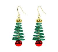 Christmas Tree Dangle Earrings Star Ear Drop Stud Red Green Beads Charm Cute Ornament Dangling Earrings Christmas Dangle Star Spiral Xmas Tree Earring Gifts