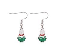 Christmas Tree Dangle Earrings Star Ear Drop Stud Red Green Beads Charm Cute Ornament Dangling Earrings Christmas Dangle Star Spiral Xmas Tree Earring Gifts