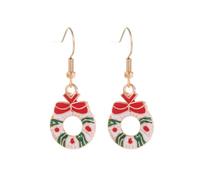 Christmas Tree Dangle Earrings Star Ear Drop Stud Red Green Beads Charm Cute Ornament Dangling Earrings Christmas Dangle Star Spiral Xmas Tree Earring Gifts