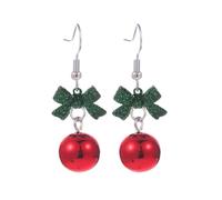 Christmas Tree Dangle Earrings Star Ear Drop Stud Red Green Beads Charm Cute Ornament Dangling Earrings Christmas Dangle Star Spiral Xmas Tree Earring Gifts