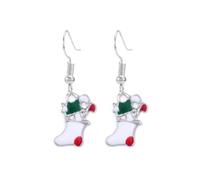 Christmas Tree Dangle Earrings Star Ear Drop Stud Red Green Beads Charm Cute Ornament Dangling Earrings Christmas Dangle Star Spiral Xmas Tree Earring Gifts