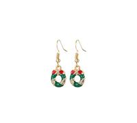 Christmas Tree Dangle Earrings Star Ear Drop Stud Red Green Beads Charm Cute Ornament Dangling Earrings Christmas Dangle Star Spiral Xmas Tree Earring Gifts