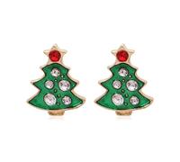 Christmas Tree Dangle Earrings Star Ear Drop Stud Red Green Beads Charm Cute Ornament Dangling Earrings Christmas Dangle Star Spiral Xmas Tree Earring Gifts