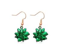 Christmas Tree Dangle Earrings Star Ear Drop Stud Red Green Beads Charm Cute Ornament Dangling Earrings Christmas Dangle Star Spiral Xmas Tree Earring Gifts