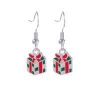 Christmas Tree Dangle Earrings Star Ear Drop Stud Red Green Beads Charm Cute Ornament Dangling Earrings Christmas Dangle Star Spiral Xmas Tree Earring Gifts