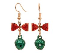 Christmas Tree Dangle Earrings Star Ear Drop Stud Red Green Beads Charm Cute Ornament Dangling Earrings Christmas Dangle Star Spiral Xmas Tree Earring Gifts