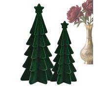 Christmas Tree Decor - Green Resin Figurine Set, Seasonal Holiday Party Decoration, Festive Tabletop Ornament For Home Office Apartment Hotel School, Christmas Theme Display For Living Room Bedroom