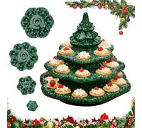 Christmas Tree Deviled Egg Platter, Creative Christmas Tree Deviled Egg Holder, Stackable Green X-mas Plant-Shaped Eggs Holder, for Home Xmas Holiday Decorations (Green)
