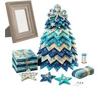 Christmas Tree DIY Kit | Theme Fabric Sewing Projec | Octopus & Dolphin Print, Pre-Cut Fabric Supplies, Safe Edge-Free Design, Soft Shelf Accent, for Studio & Home