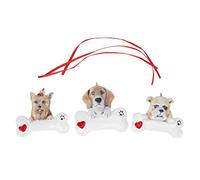 Christmas Tree Dog Composite Pendant | 3PCS DIY Cute Puppy Ornaments with Cord for Xmas Decor/Gifts | Robust Handmade Craft (Combinaison Deux)