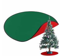 Christmas Tree Floor Mat - Polyester 76cm | Waterproof Round Stand Pad | Red and Green Reversible Floor Rug for Under Tree Winter Christmas Decoration and Gentle Washing.