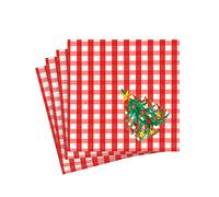 Christmas Tree Gingham Paper Cocktail Napkins - 20 Per Package