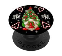 Christmas Tree GNOME with Xmas Decor and Candy Cane Heart PopSockets PopGrip Adhésif