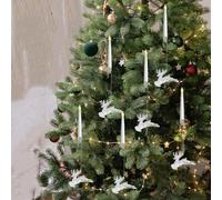 Christmas Tree Led Candles With Clear Crystal Ball Hook,Flameless Flickering Candle Lights,With Remote Control,For Holiday, Home & Party Decor (B)