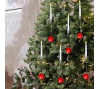 Christmas Tree Led Candles With Clear Crystal Ball Hook,Flameless Flickering Candle Lights,With Remote Control,For Holiday, Home & Party Decor (A)