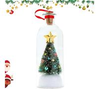 Christmas Tree Message in a Bottle - Mini sapin de Noël dans un dôme en verre - Décoration de Noël personnalisée avec fonction d'enregistrement (1)