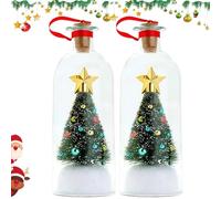 Christmas Tree Message in a Bottle - Mini sapin de Noël dans un dôme en verre - Décoration de Noël personnalisée avec fonction d'enregistrement (2)