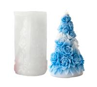 Christmas Tree Molds for Candles - 3D Rose Tree Mold, Non Stick Festive Craft Molds 3D Trees Moule en silicone pour bougie diffuser la pierre Scented Flower Trees DIY Home Party Seasonal Decor