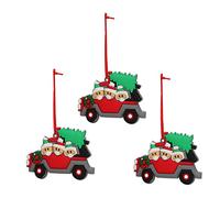 Christmas Tree Ornaments 3 Pack | Personalized PVC Hanging Decorations for Holiday Tree/Home/Party | DIY Write - on Pendants with Ribbon Loops (X2171)