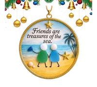 Christmas Tree Ornaments - Friendship Holiday Pendants for Winter Decor, Charming Hanging Decorations for Tree, Indoor Outdoor Home Display, Living Room, Yard, Party, Seasonal Use, 3.15x3.15 inches