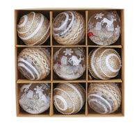 Christmas Tree Ornaments - Seasonal Hanging Pendants, Festive Holiday Decoration Accents, Holiday Charm for Home School Restaurant Mall, Christmas Decorations Set, 9-Piece Red/Gold Assorted