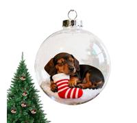 Christmas Tree Ornaments, Transparent Hanging Dog Ball Ornaments for Holiday Home Decoration, Clear Acrylic Pendants, Festive Indoor Outdoor Display, Shiny Reflective Design, Premium Seasonal Decor