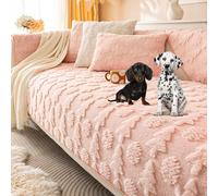 Christmas Tree Plush Sofa Cushion Cover 2024New Non-Slip Couch Cover for 2 3 4 Cushion Couch Fluffy Faux Fur Sectional Sofa Cover L Shape Soft Thick Couch Slipcover,Pink,70*90cm/27.6*35.4in(Pink,90*16
