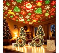 Christmas Tree Projection Night Light, Christmas Ceiling Projector (2PCS) | Plug and Play HD USB Christmas Tree Ceiling Projector Night Light with 6 Festive Scenes, For Room Decor Holiday Party