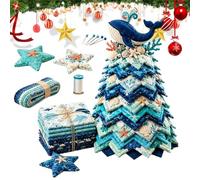 Christmas Tree Sewing Kit - Coastal Christmas Tree Desk Decoration