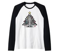 Christmas Tree Skeleton Xmas Radiology Xray Technologist Manche Raglan