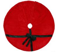 Christmas Tree Skirt 120cm With Bow Red Green White Felt | Polyester Fabric, 120cm Diameter, Festive Bow Design, pour ideal For Holiday Parties And Home Decor