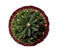 Christmas Tree Skirts 48in Wine - - - Red Farmhouse Plush Skirts