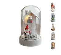 Christmas Tree,Snowy Scene in Nostalgic Bottle with Cork,Handmade Miniature Scenes with LED Lights Reindeer Snowy Scene in Vintage Bottle Unique Christmas Festive Gift (A)