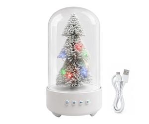 Christmas Tree Speaker, Wireless Holiday Decor With LED Lights USB Recharge | Festive Tree Design Combines Clear Audio Colorful LED Glow Rechargeable Power Creates Cheerful Ambiance With Desk Mantel Book
