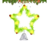 Christmas Tree Star - Lighted Tree Topper for Holiday Home, Fireplace Décor with LED Illumination, Festive Ornament for Indoor Outdoor Use, Gold, Decorations, 9.65 x 8.66 inches